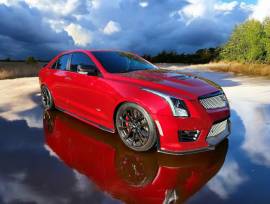 Pre-owned, 2016, Cadillac ATS-V, 45100 miles, Red Obsession Tintcoat